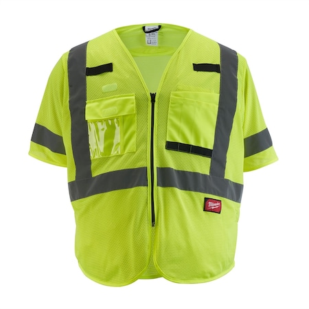 Milwaukee Tool Class 3 High Visibility Yellow Mesh Safety Vest - 4XL/5XL 48-73-5134